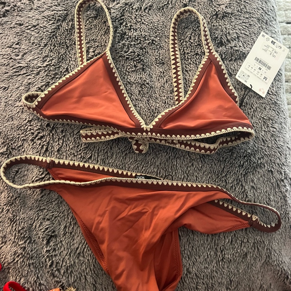Brand new Zara swimsuit! Never worn. Size Medium top and large bottom.